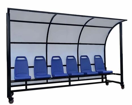 Aluminum Portable Bench Shelter Assemble Installation for Soccer Stadium Team Substitute Bench