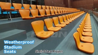 Trwałe plastikowe siedzenia stadionowe Shell-E, odporne na warunki atmosferyczne